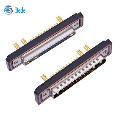 Konektor D-Sub Pria / Wanita 25W3 Tingkat IP67 Transmisi Sinyal Campuran Daya